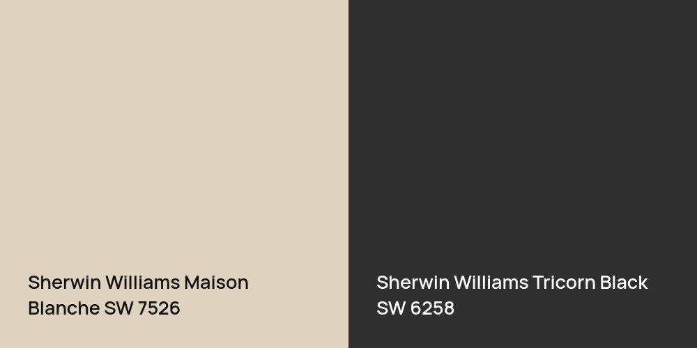 Sherwin Williams Maison Blanche vs. Sherwin Williams Tricorn Black