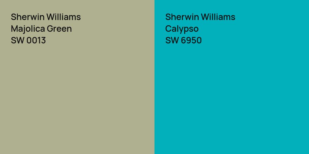 Sherwin Williams Majolica Green vs. Sherwin Williams Calypso