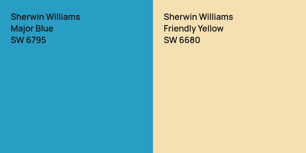 Sherwin Williams Major Blue vs. Sherwin Williams Friendly Yellow