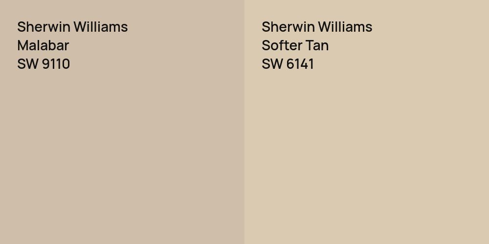 Sherwin Williams Malabar vs. Sherwin Williams Softer Tan