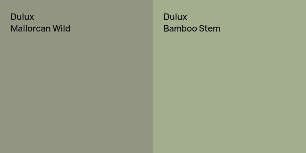 Dulux Mallorcan Wild vs. Dulux Bamboo Stem