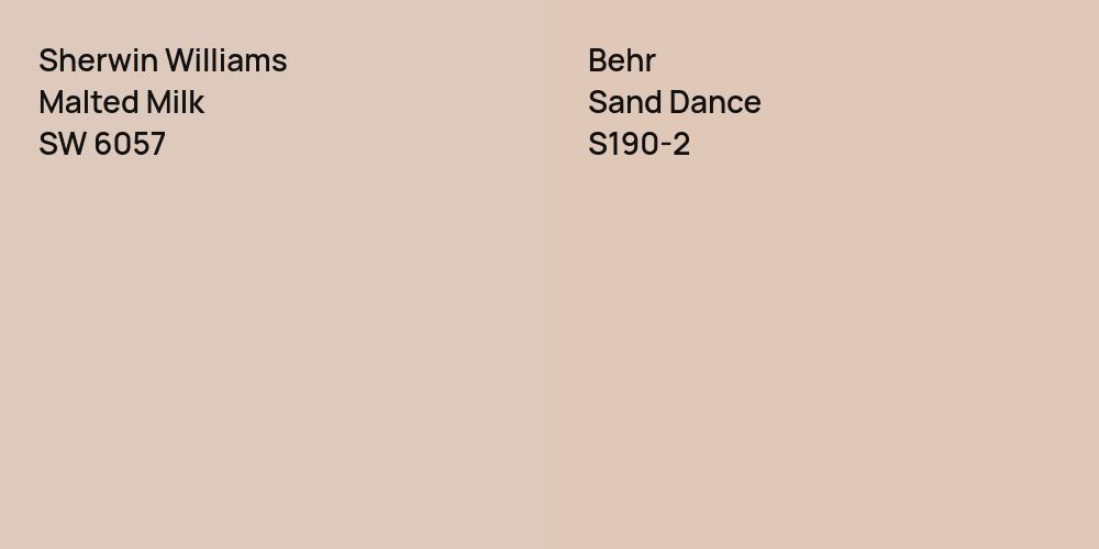 Sherwin Williams Malted Milk vs. Behr Sand Dance