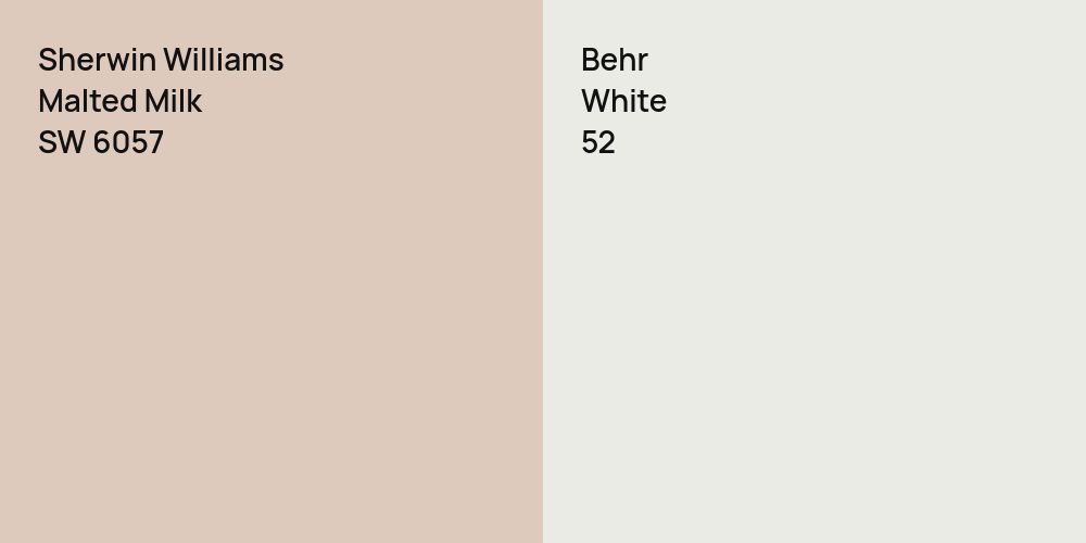 Sherwin Williams Malted Milk vs. Behr White