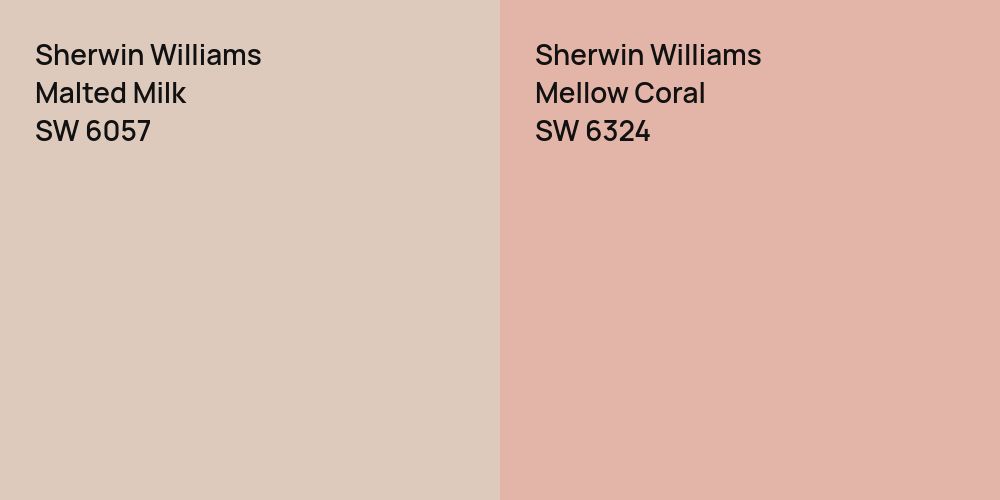 Sherwin Williams Malted Milk vs. Sherwin Williams Mellow Coral