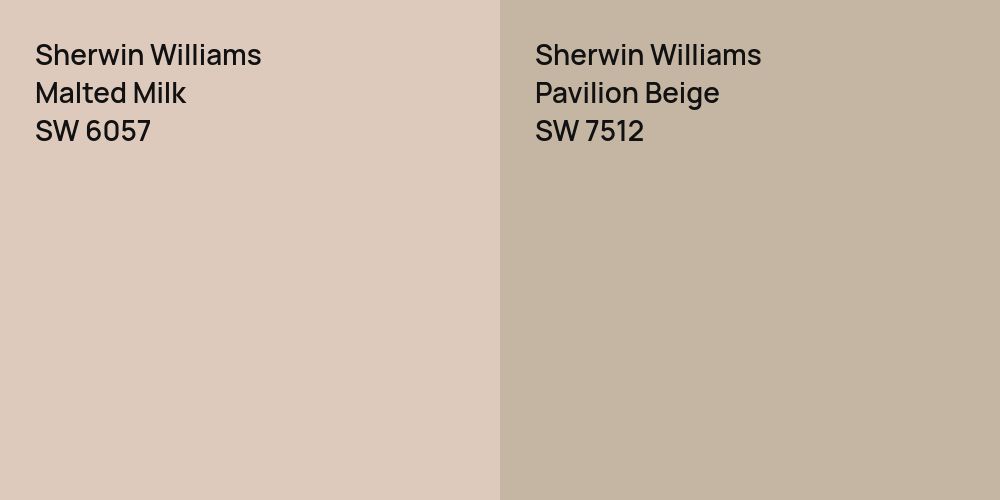 Sherwin Williams Malted Milk vs. Sherwin Williams Pavilion Beige