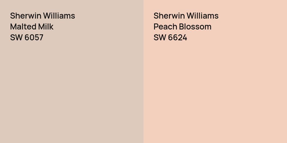 Sherwin Williams Malted Milk vs. Sherwin Williams Peach Blossom