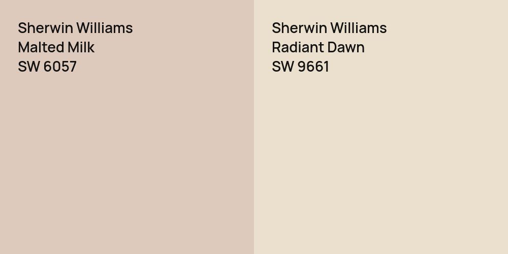 Sherwin Williams Malted Milk vs. Sherwin Williams Radiant Dawn