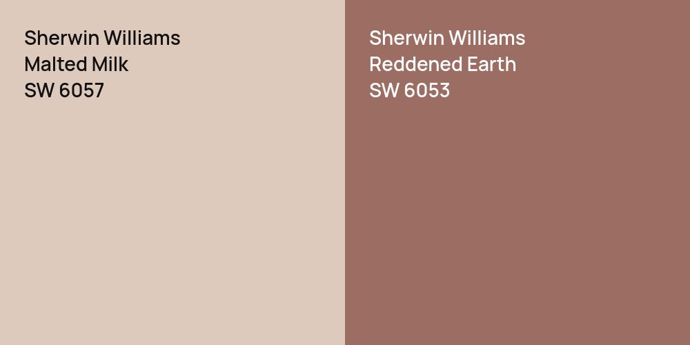 Sherwin Williams Malted Milk vs. Sherwin Williams Reddened Earth