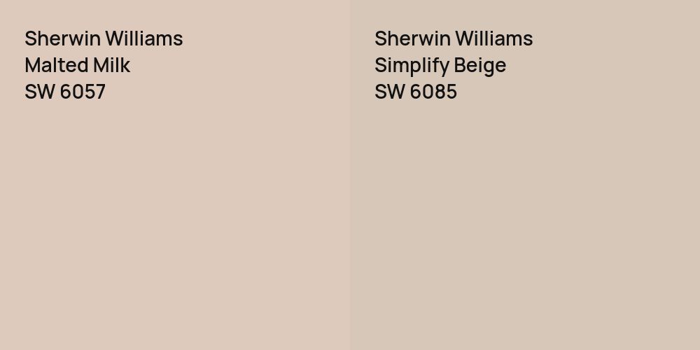 Sherwin Williams Malted Milk vs. Sherwin Williams Simplify Beige