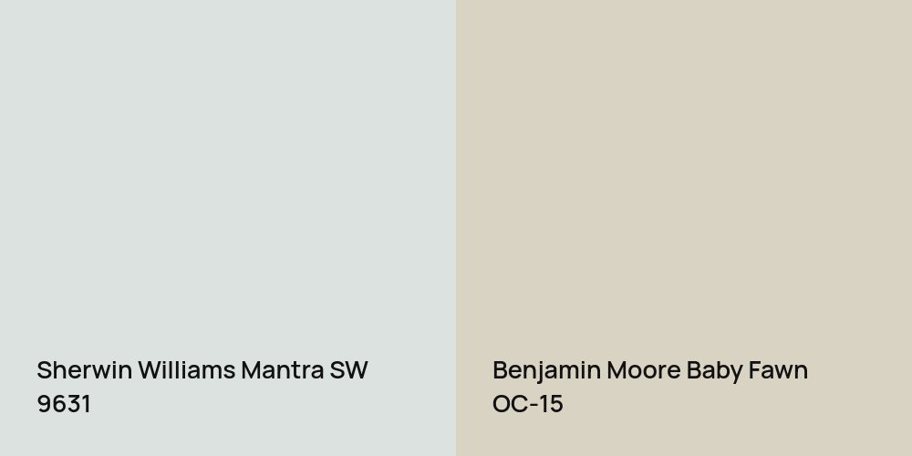 Sherwin Williams Mantra vs. Benjamin Moore Baby Fawn