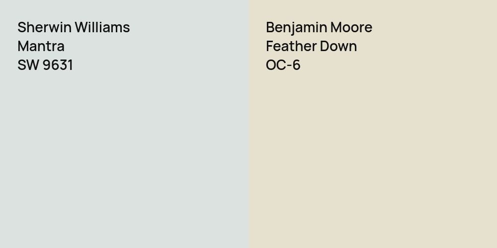 Sherwin Williams Mantra vs. Benjamin Moore Feather Down