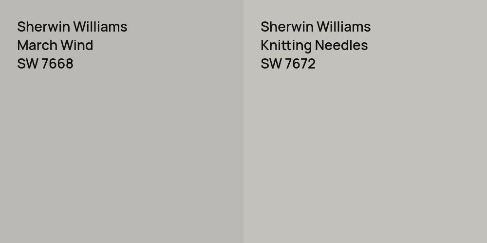 Sherwin Williams March Wind vs. Sherwin Williams Knitting Needles