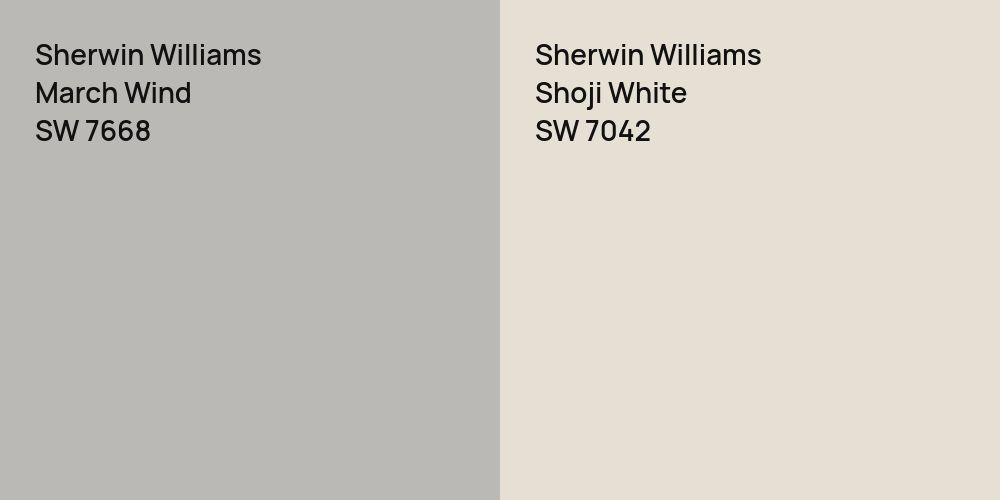 Sherwin Williams March Wind vs. Sherwin Williams Shoji White