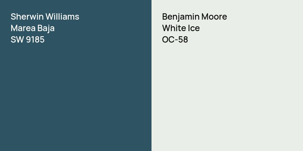 Sherwin Williams Marea Baja vs. Benjamin Moore White Ice