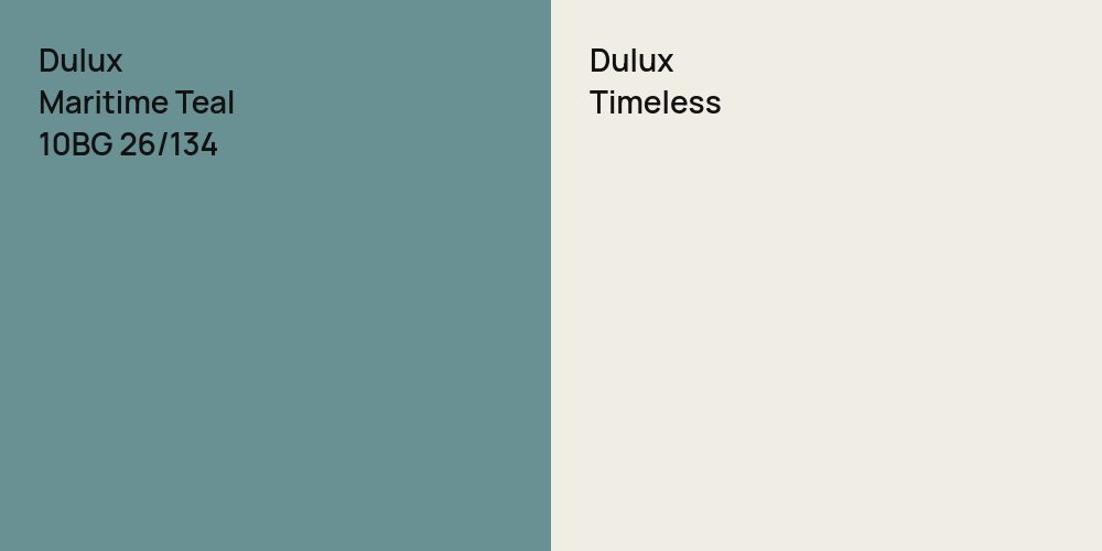 Dulux Maritime Teal vs. Dulux Timeless