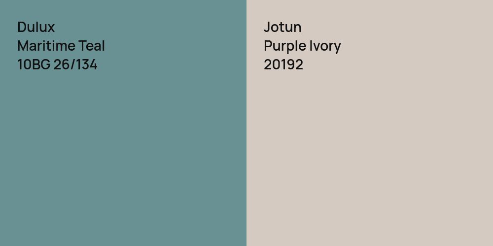 Dulux Maritime Teal vs. Jotun Purple Ivory