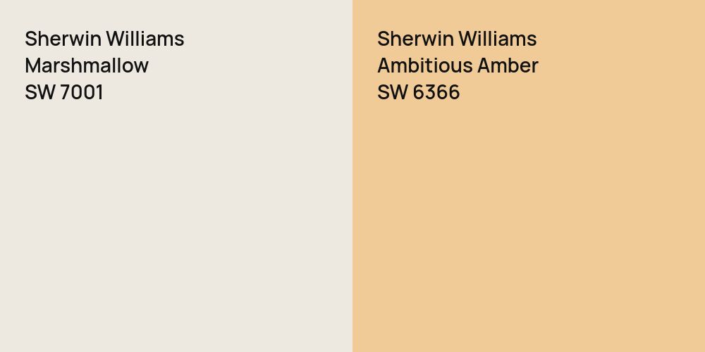 Sherwin Williams Marshmallow vs. Sherwin Williams Ambitious Amber