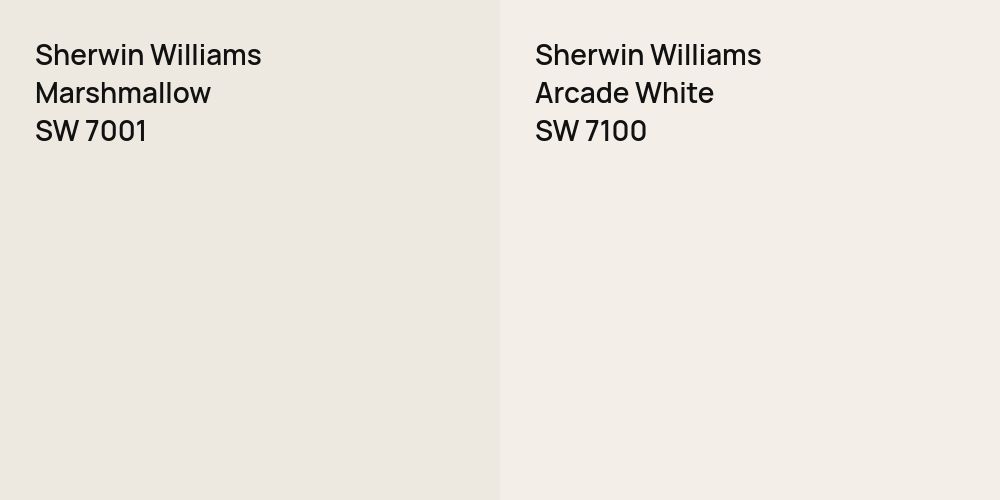 Sherwin Williams Marshmallow vs. Sherwin Williams Arcade White