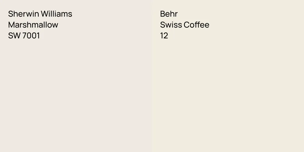 Sherwin Williams Marshmallow vs. Behr Swiss Coffee