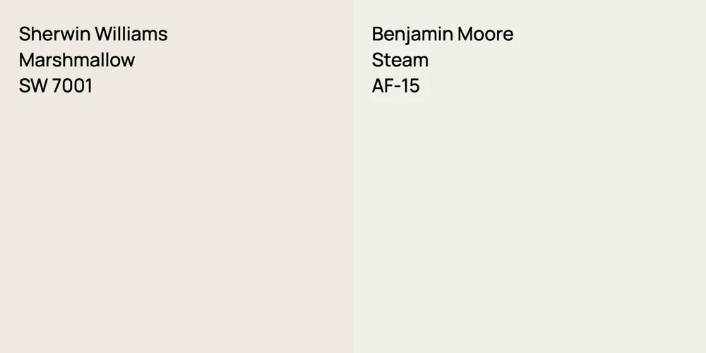 Sherwin Williams Marshmallow vs. Benjamin Moore Steam