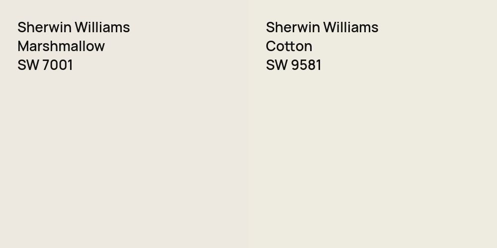 Sherwin Williams Marshmallow vs. Sherwin Williams Cotton