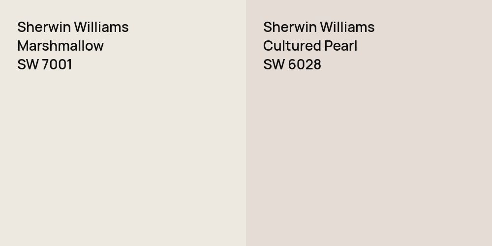 Sherwin Williams Marshmallow vs. Sherwin Williams Cultured Pearl