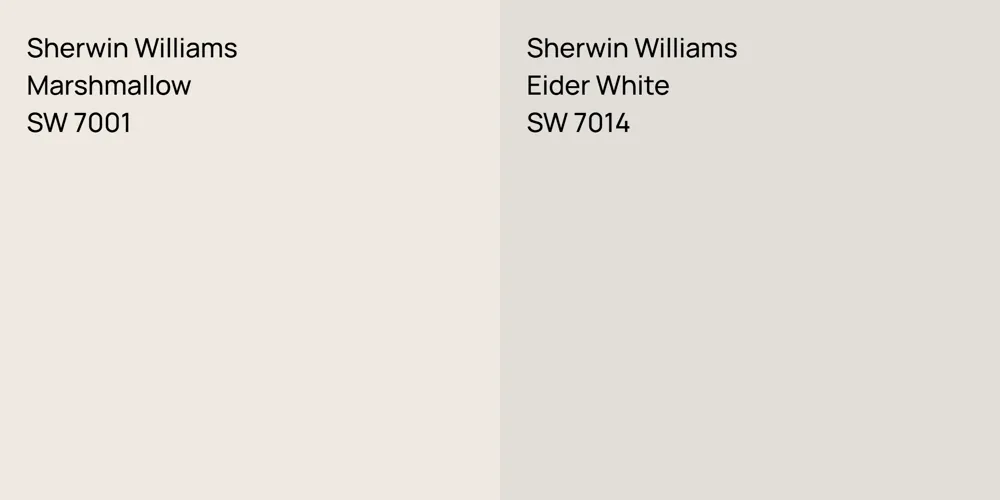 Sherwin Williams Marshmallow vs. Sherwin Williams Eider White