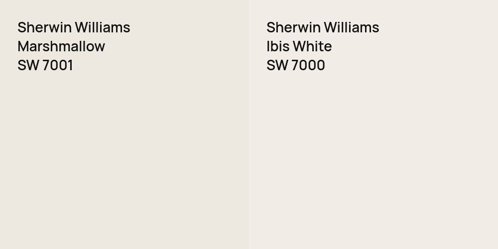 Sherwin Williams Marshmallow vs. Sherwin Williams Ibis White