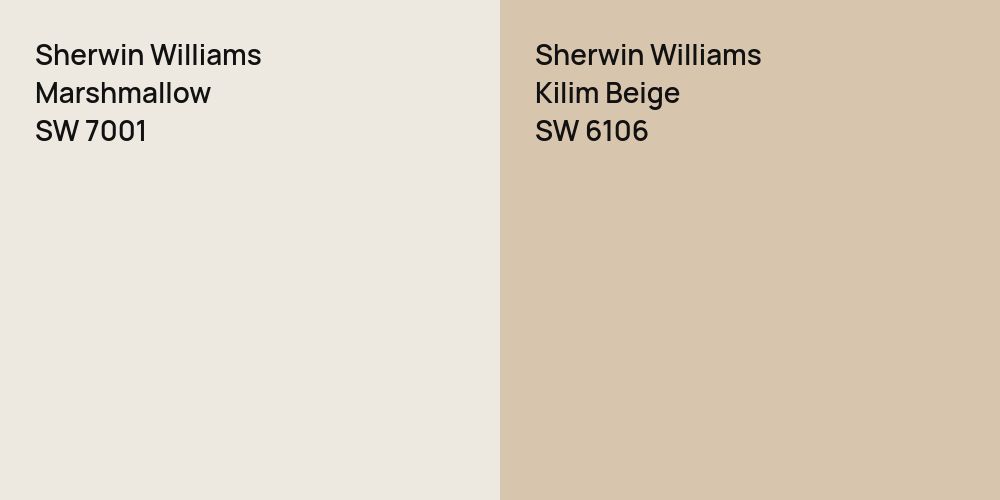 Sherwin Williams Marshmallow vs. Sherwin Williams Kilim Beige