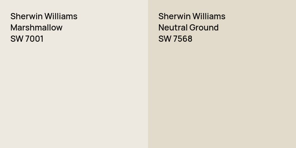 Sherwin Williams Marshmallow vs. Sherwin Williams Neutral Ground