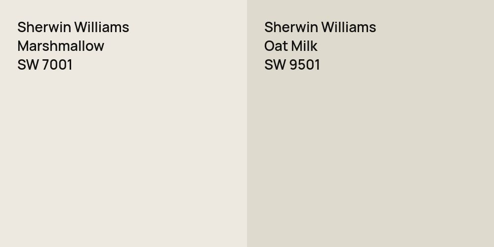 Sherwin Williams Marshmallow vs. Sherwin Williams Oat Milk