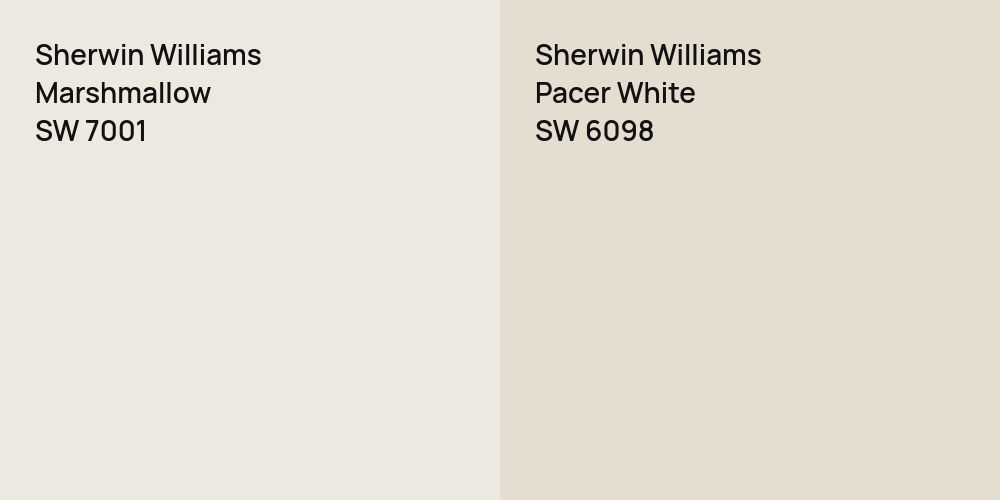 Sherwin Williams Marshmallow vs. Sherwin Williams Pacer White