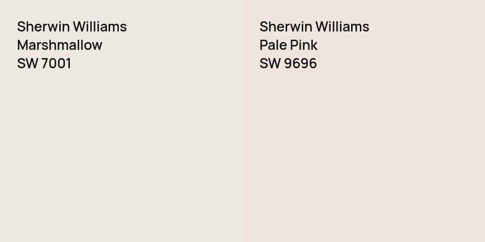 Sherwin Williams Marshmallow vs. Sherwin Williams Pale Pink