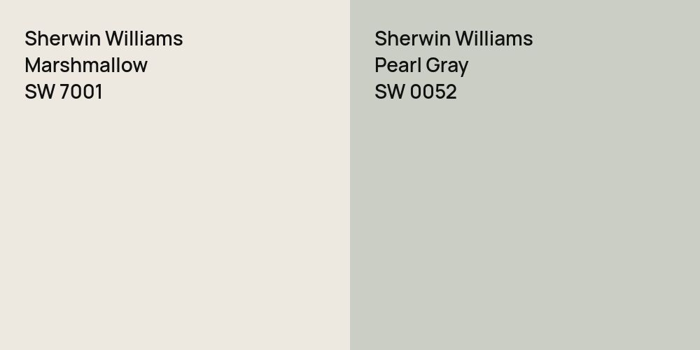 Sherwin Williams Marshmallow vs. Sherwin Williams Pearl Gray