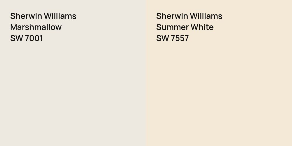 Sherwin Williams Marshmallow vs. Sherwin Williams Summer White