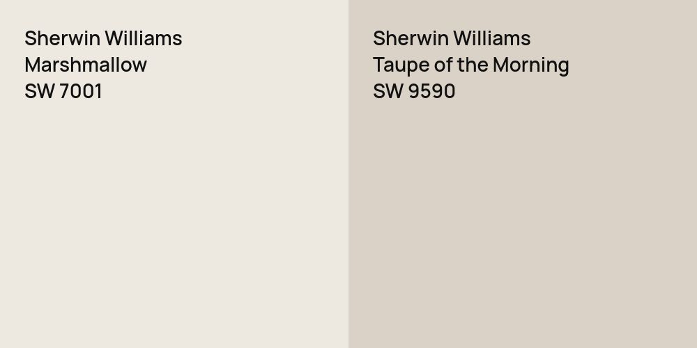 Sherwin Williams Marshmallow vs. Sherwin Williams Taupe of the Morning