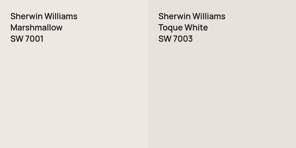 Sherwin Williams Marshmallow vs. Sherwin Williams Toque White