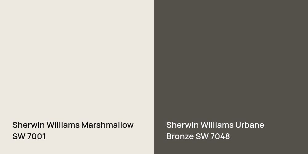 Sherwin Williams Marshmallow vs. Sherwin Williams Urbane Bronze