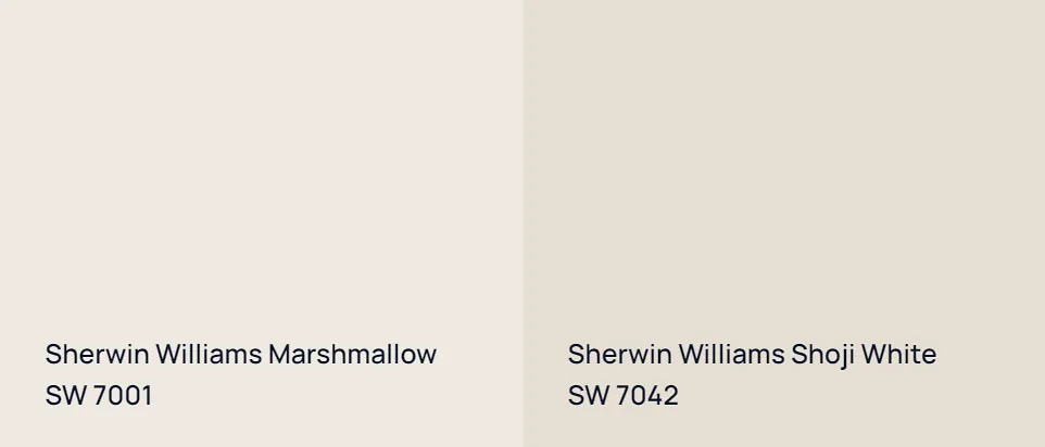 Sherwin Williams Marshmallow SW 7001 vs Sherwin Williams Shoji White SW 7042