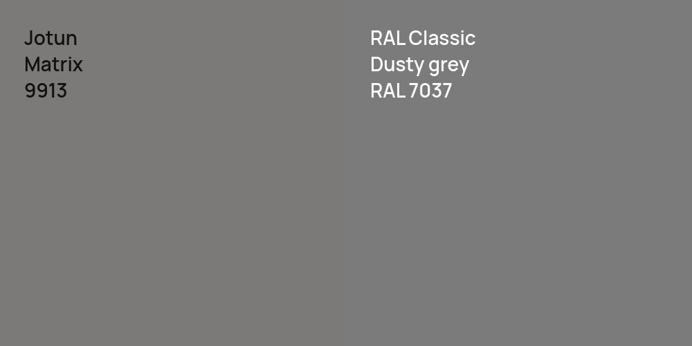 Jotun Matrix vs. RAL Classic  Dusty grey