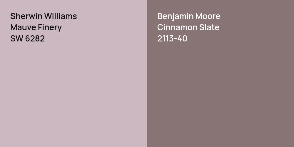 Sherwin Williams Mauve Finery vs. Benjamin Moore Cinnamon Slate