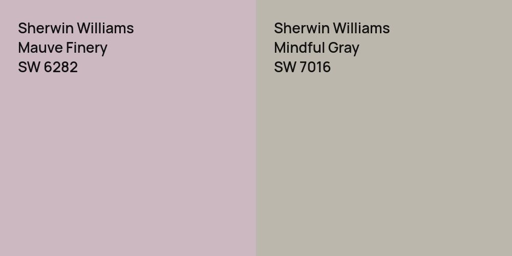 Sherwin Williams Mauve Finery vs. Sherwin Williams Mindful Gray