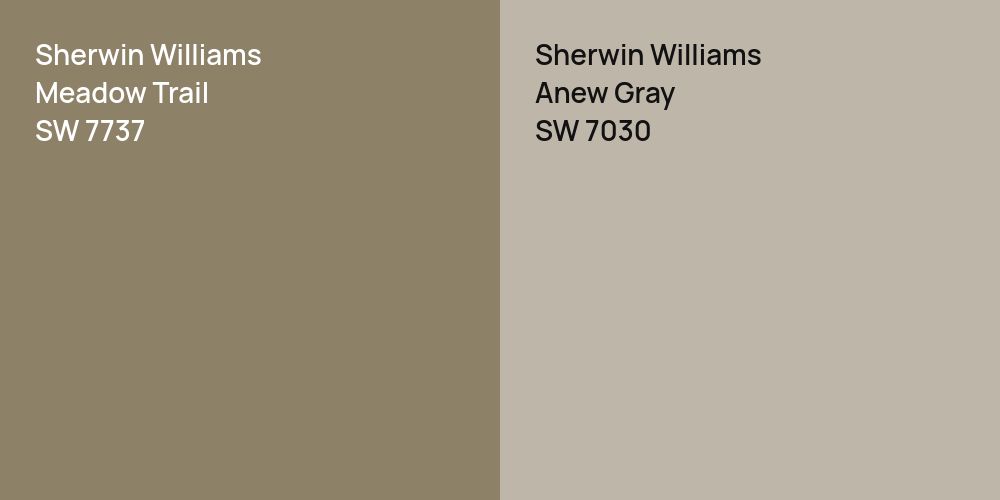 Sherwin Williams Meadow Trail vs. Sherwin Williams Anew Gray