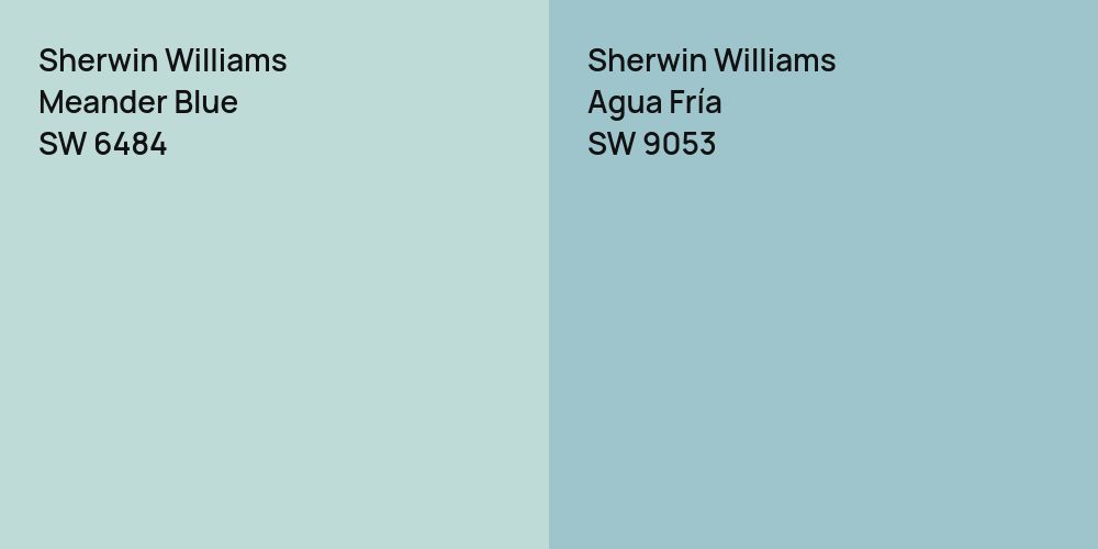 Sherwin Williams Meander Blue vs. Sherwin Williams Agua Fría