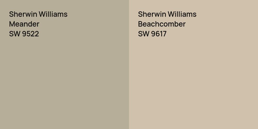 Sherwin Williams Meander vs. Sherwin Williams Beachcomber