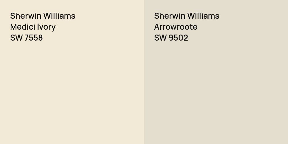 Sherwin Williams Medici Ivory vs. Sherwin Williams Arrowroote