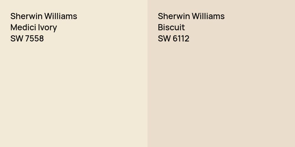 Sherwin Williams Medici Ivory vs. Sherwin Williams Biscuit