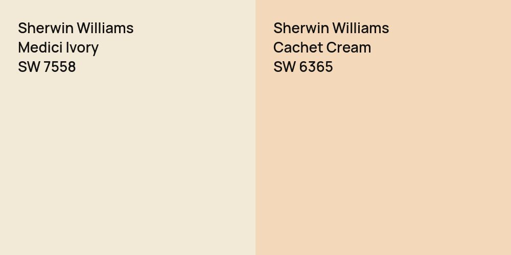 Sherwin Williams Medici Ivory vs. Sherwin Williams Cachet Cream