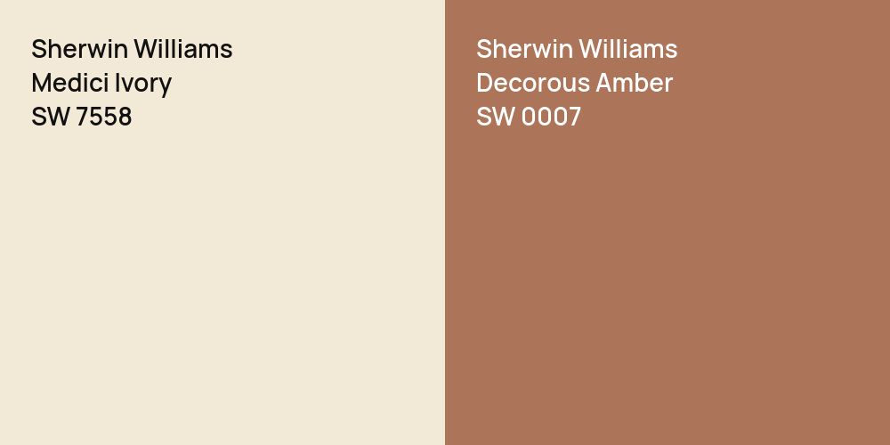 Sherwin Williams Medici Ivory vs. Sherwin Williams Decorous Amber