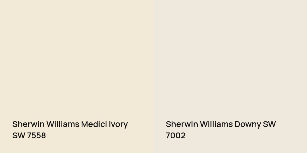 Sherwin Williams Medici Ivory vs. Sherwin Williams Downy